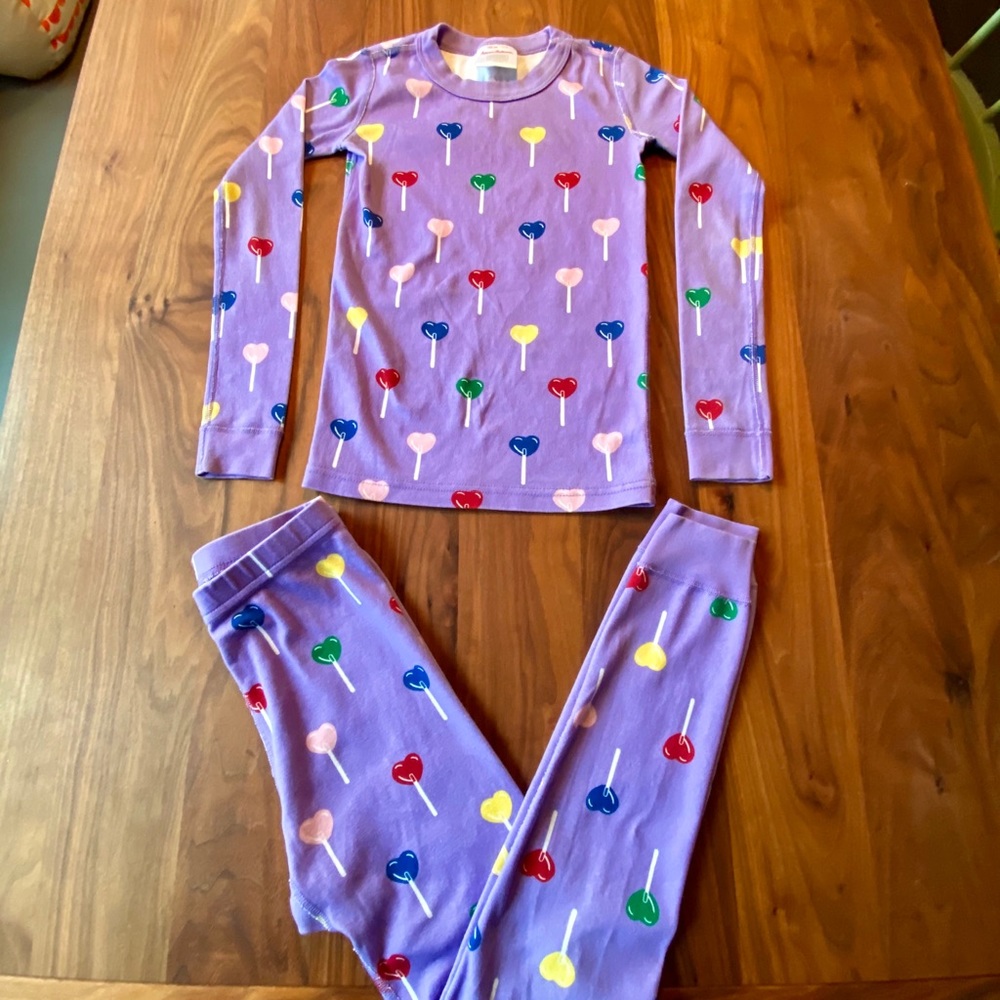 Hanna Andersson Long John Pajamas Heart Lollipops